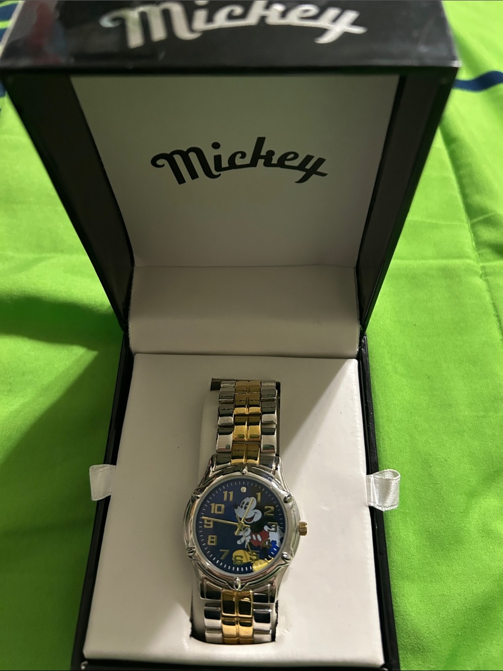 Mickey Two-Tone Men's Watch with Blue Dial